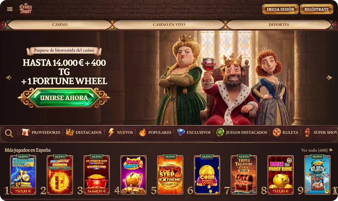 sitio web del casino crazytower